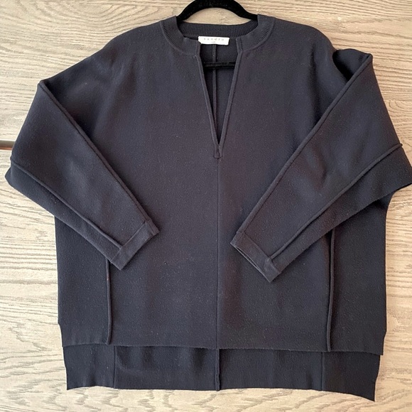 Sandro Sweaters - Sandro Deep V Neck Wool Navy Sweater